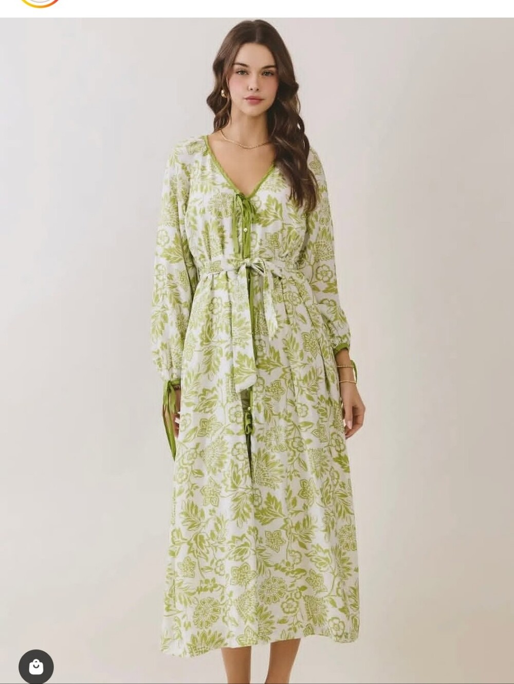 Green Floral Maxi NWOT